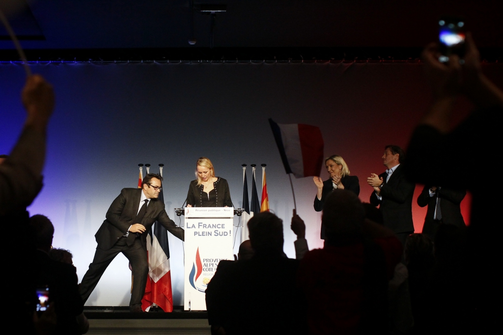 LC1351928 <br>MEETING DE MARION MARECHAL LE PEN ET MARINE LE PEN AU PALAIS DE LA MEDITERRANEE DE NICE LE 27/11/2015<br>