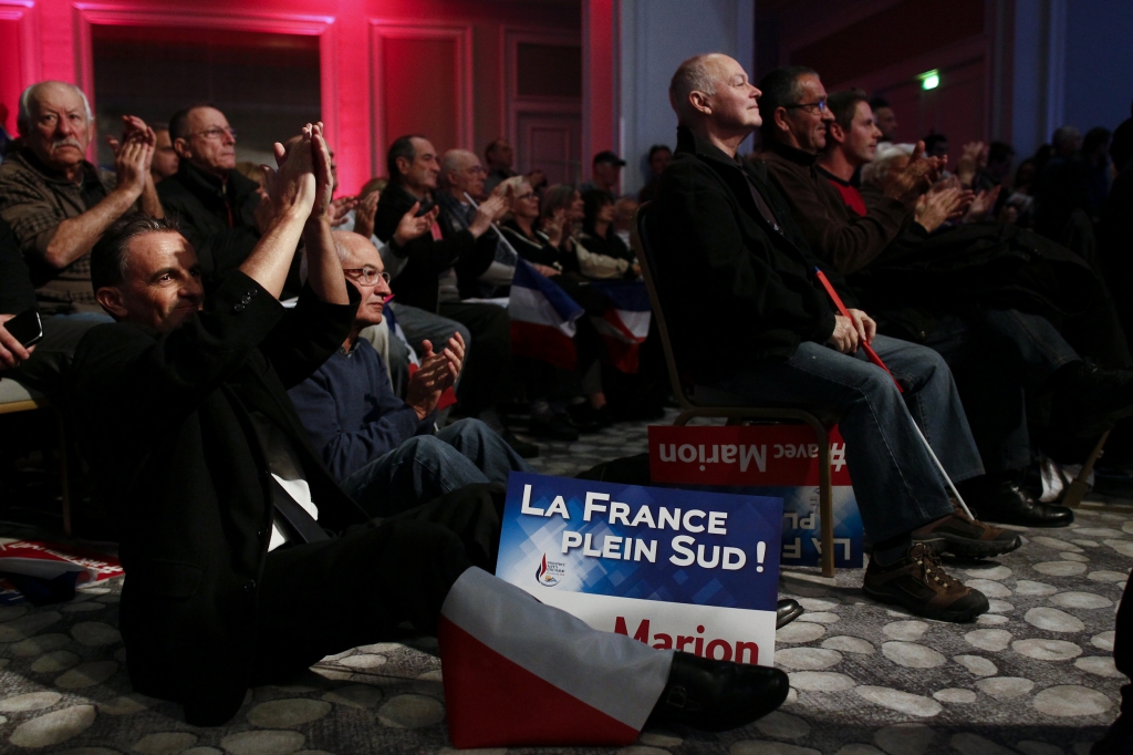 LC1351929 <br>MEETING DE MARION MARECHAL LE PEN ET MARINE LE PEN AU PALAIS DE LA MEDITERRANEE DE NICE LE 27/11/2015<br>